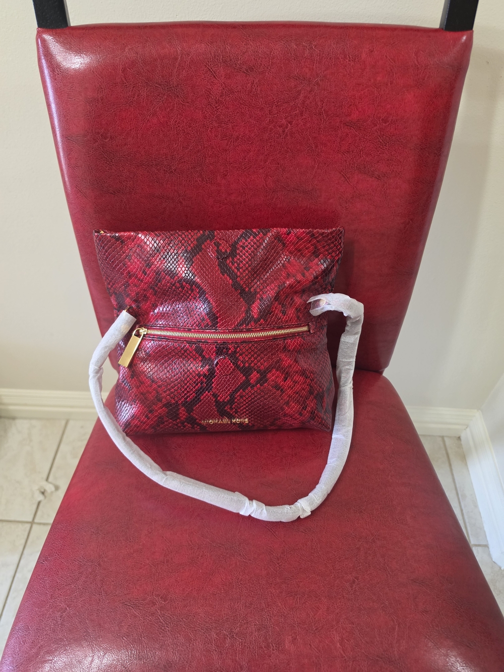 Michael Kors Red Snake-Print Bag